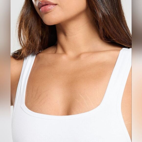 Gymshark Cotton Bodysuit/Muscle Fit Size M in White NWT‎ in package - Picture 5 of 8